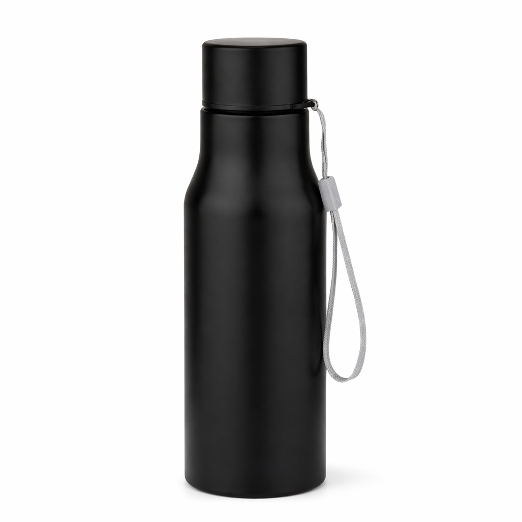 Matte Black Steel Bottle – Strap Edition