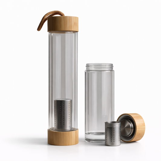 Clear sip Eco Fuse – Double Wall Glass Infuser Bottle (450ml)