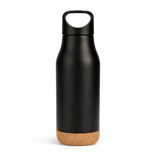 Executive Matte Steel Bottle – Cork Base Edition