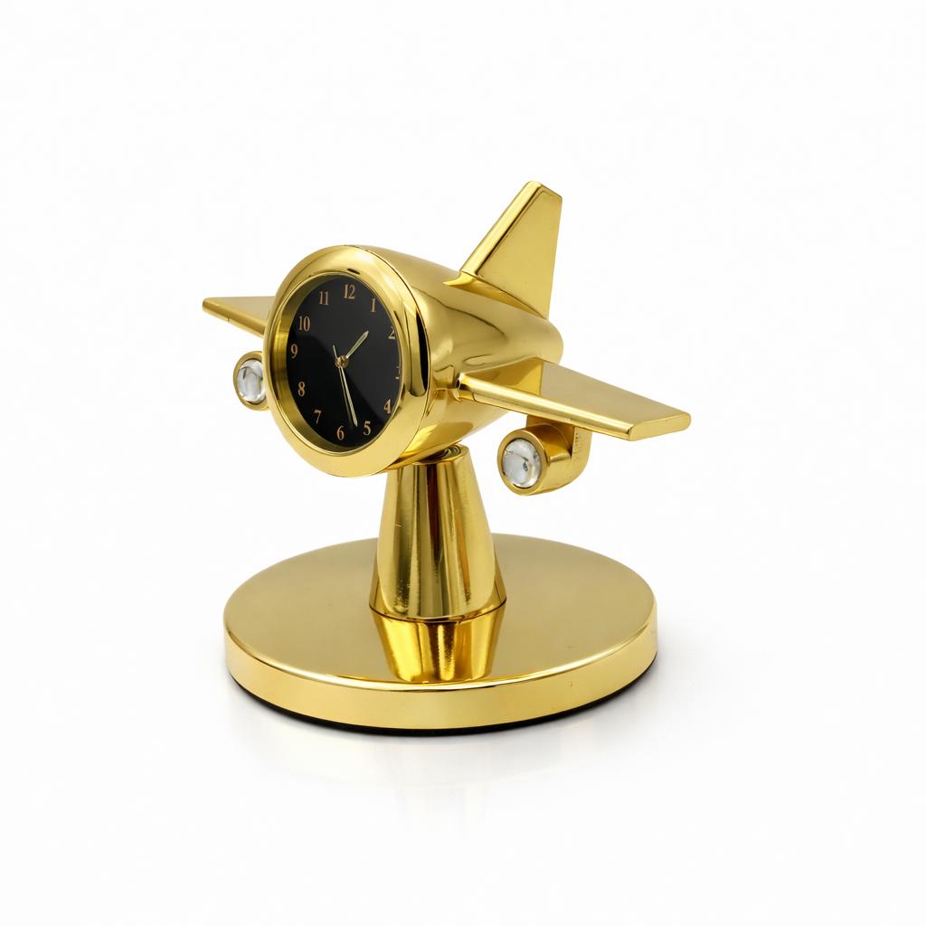 Aviator Desk Clock – Airplane Model Metal Table Clock