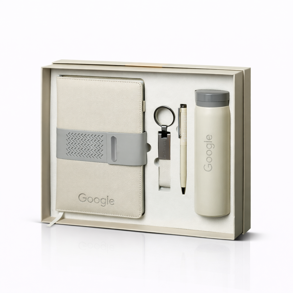 Premium Corporate Office Gift Set with Notebook, Pen & Bottle