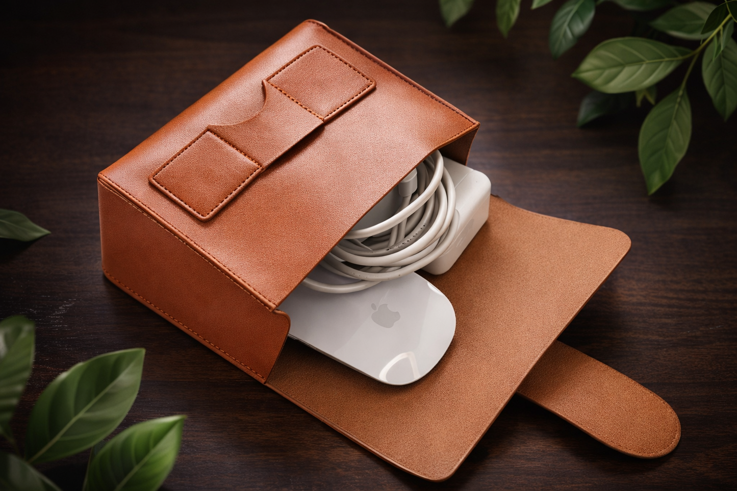Premium Vegan Leather Tech Organizer Pouch STY