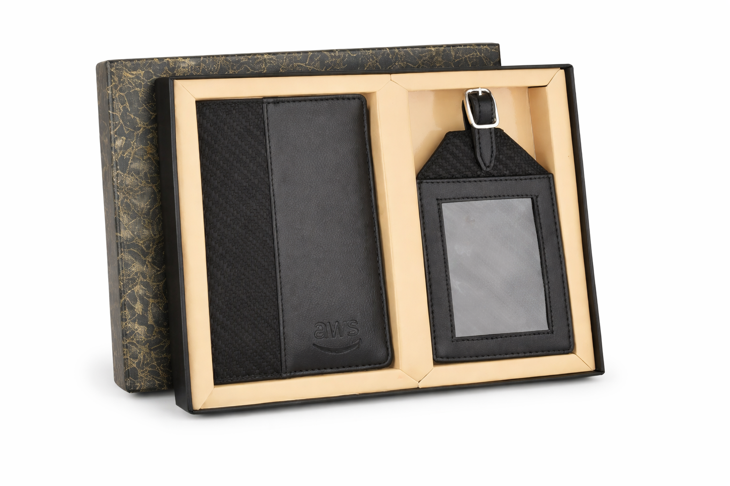 Premium Customizable Leatherette Travel Set - Passport Holder & Luggage Tag(FT13)